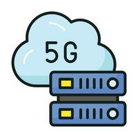 Beautifully designed 5G network Server icon in Modern Style, 5G technology vector