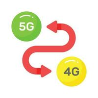 5G technology update vector design in modern style, easy to use icon