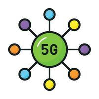 Grab this creatively designed 5G network connection icon in trendy style, 5G technology vector