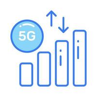 Beautifully designed vector of 5G technology signals in trendy style, premium icon