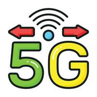 Beautifully designed vector of 5G technology signals in trendy style, premium icon