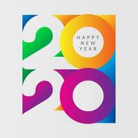 creativo texto 2020 en degradado color en blanco antecedentes para contento nuevo año celebracion. lata ser usado como saludo tarjeta diseño. vector