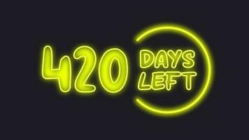 420 giorno sinistra neon leggero animato video