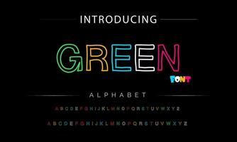 Funky colorful cartoon font type. Vector alphabet