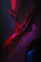 painting of blood dripping down the side of a mountain. . photo