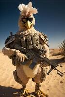 bird that is standing in the sand with a gun. . photo