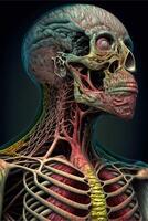 the anatomy of a human head and neck. . photo