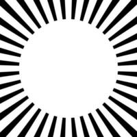 Black and white op art lines pointing to message. Text circle frame. vector