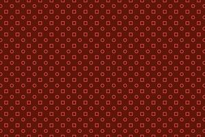 Red outline square and circle polka pattern vector background