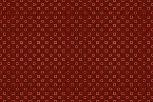 Red outline square and circle polka pattern vector background