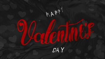 Happy Valentines Day Flag Seamless Looping Background, Looped Bump Texture Cloth Waving Slow Motion, 3D Rendering video