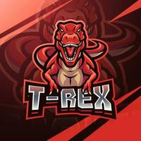 diseño de logotipo de mascota t-rex esport vector