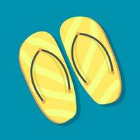 Hand drawn summer beach sandals illustration vector