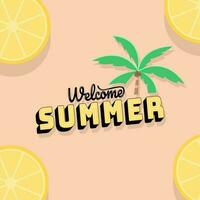 Welcome summer text with background vector