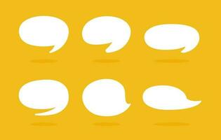 White speech bubble element collection, Vector text box, Empty space speech bubble.