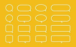 White speech bubble element collection, Vector text box, Empty space speech bubble.