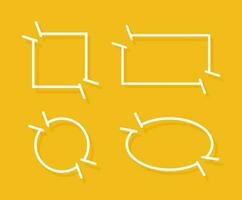 White speech bubble element collection, Vector text box, Empty space speech bubble.