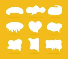 White speech bubble element collection, Vector text box, Empty space speech bubble.