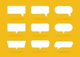White speech bubble element collection, Vector text box, Empty space speech bubble.