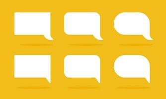 White speech bubble element collection, Vector text box, Empty space speech bubble.