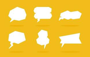 White speech bubble element collection, Vector text box, Empty space speech bubble.