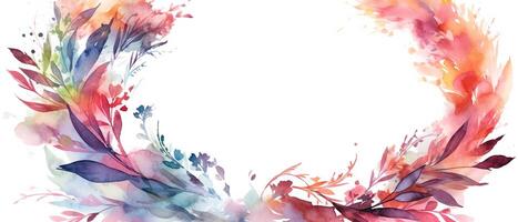 Multicolored splash watercolor template for designs on a white background. . photo