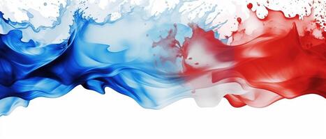 Water Splatter Effect, Water color Splash Paint for Independence day flag. . photo