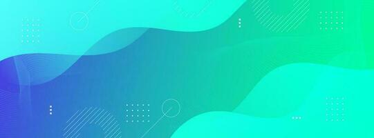 banner background. colorful, blue and green gradations, memphis, wave line eps 10 vector