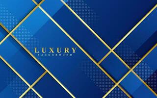 Modern background, geometric, blue gradation, gold elements, luxury vector