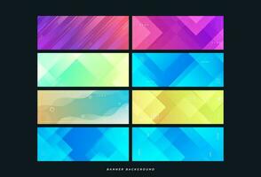 banner background. colorful, light gradation, 8 sets of collection, memphis style vector