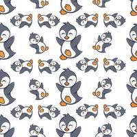 A pattern of penguins with the letter m on it vector