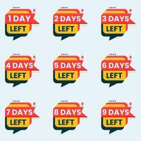 number of days left countdown for sale and promotion banner vector