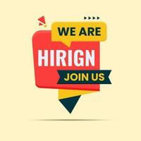 We are hiring join us banner vacancy announcement vector