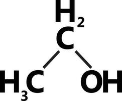 ethanol molecule structure icon on white background. ethanol sign. flat style. vector