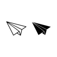 Paper airplane flat icon. Thin line signs for design logo, visit card, etc. Single high-quality outline symbol for web design or mobile app. Paper airplane outline pictogram. vector