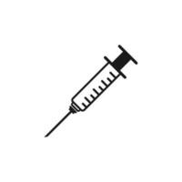 Medical syringe injection icon vector flat style