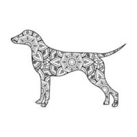 Diseño lindo del ejemplo del vector del colorante del mandala del perro.