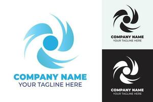 modern simple fan logo design free vector for your company