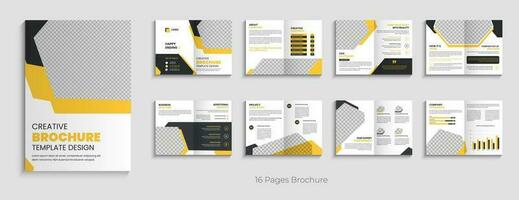 Creative Corporate Company Profile 16 pages Brochure Template Design vector