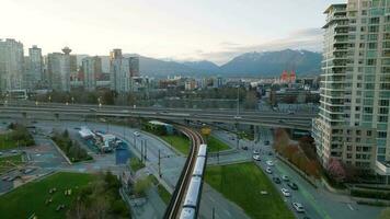 Aerial view of Vancouver cityscape, Canada video