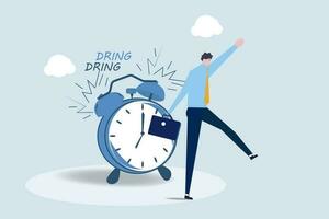 puntual siendo en hora o hora gestión, trabajo fecha límite o dilación, yo disciplina, trabajo eficiencia o recordatorio, urgencia o rápido trabajo concepto. vector