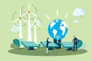 renewable energy renewable energy illustration vector solar energy, solar panel technology Determine the extraction of environmental resources, hours of the earth, saving energy and the planet.
