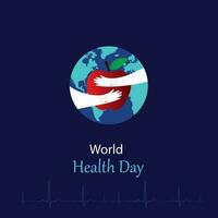 World Health Day. World strong health vector design. Vector illustration for World Health Day in blue background.