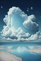 large cloud over a body of water. . photo