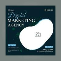 Digital marketing agency social media post and square web banner template vector