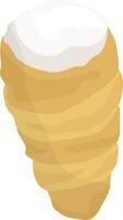 color illustration puff tube with cream cake vector
