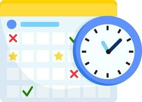 color icono hora administración sistema para negocio calendario y reloj vector