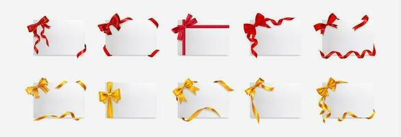 Realistic gift boxes mockup set collection vector