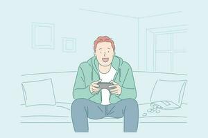 Online game, internet player concept vector