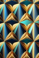 close up of a blue and gold pattern. . photo